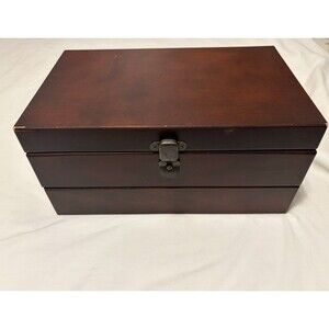 Wooden Jewelry Box Vintage From Kmart 12” X 7.5” X 6” Gift Dyi Crafts Storage ￼
